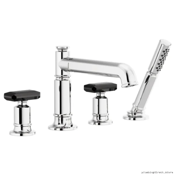 Brizo Invari Modern Roman Tub Faucet Trim – Handheld Shower No Handles Chrome Design - Image 3