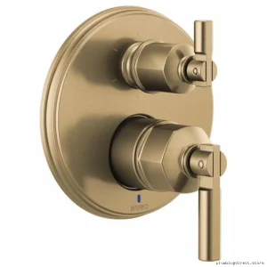 Brizo Invari Pres Bal Shwr Valv Trm – Multi-Funct Divrt & Less Hndl | Lx Gld