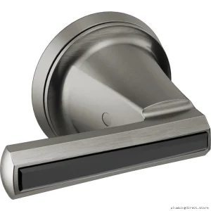 Brizo Invari Wall-Mounted Lever Handle Set - Luxe Steel Black Crystal Finish HL7098-SLBC