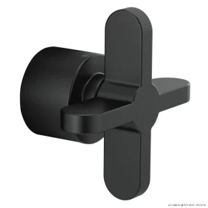 Brizo Jason Wu Matte Black Thermostatic Shower Trim with Cross Handle