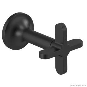 Brizo Jason Wu Matte Black Wall Mount Bathroom Faucet with Cross Handles