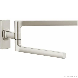 Brizo Luxe Nickel 8-Inch Swivel Towel Bar - Kintsu Collection 694707-NK