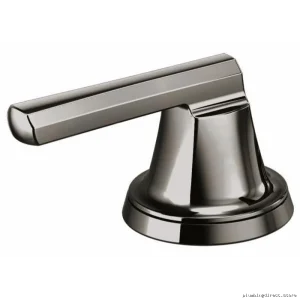 Brizo Levoir Black Onyx Widespread Bathroom Faucet with Low Lever Handles