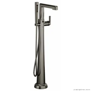 Brizo Levoir Floor Mount Tub Filler - Single Handle, Brilliance Black Onyx Finish