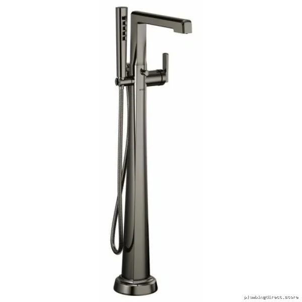 Brizo Levoir Floor Mount Tub Filler - Single Handle, Brilliance Black Onyx Finish