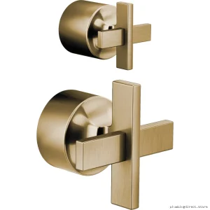 Brizo Levoir Pressure Balance Diverter Cross Handle Faucet Kit - Luxe Gold HX75P98-GL