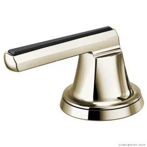 Brizo Levoir Nickel Bathroom Faucet with Black Crystal Handles
