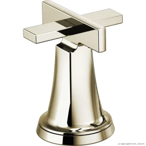 Brizo Levoir Widespread Faucet Replacement Handles - Polished Nickel Cross Design Pair