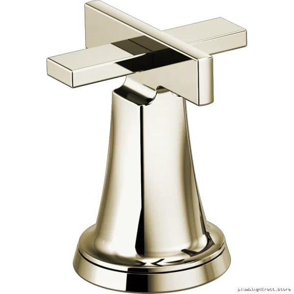 Brizo Levoir Widespread Faucet Replacement Handles - Polished Nickel Cross Design Pair