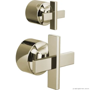 Brizo Levoir Polished Nickel Pressure Balance Valve with Cross Handle Diverter Kit - HX75P98-PN Kitchen Faucet Valve
