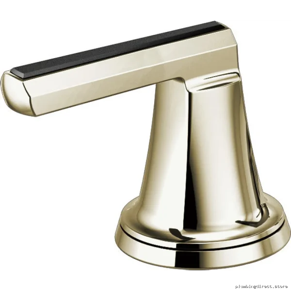Brizo Levoir Roman Tub Faucet Kit - Polished Nickel & Black Crystal Lever