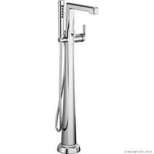 Brizo Levoir Single-Handle Floor-Mount Tub Filler Trim in Chrome