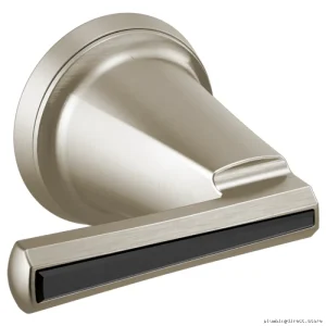 Brizo Levoir Wall Mount Faucet Handle Set - Nickel Black Crystal Pair