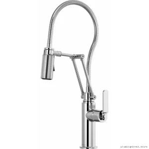 Brizo Litze Articulating/Pull Down Kitchen Faucet – Durable Industrial Design | Chrome Finish #63144LFPC