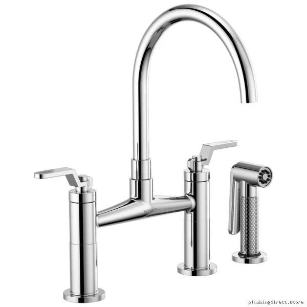 Brizo Litze Chrome Bridge Faucet Arc Spout Industrial Handle 62544LF-PC