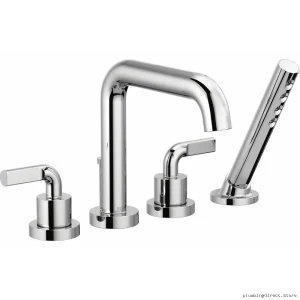 Brizo Litze Chrome Roman Tub Handle Kit with Notch Lever