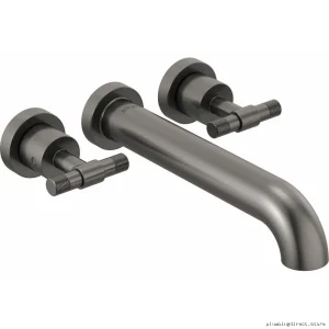Brizo Litze T-Lever Tub Filler - Wall Mount in Luxe Steel