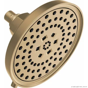 Brizo Luxe Gold H2OKinetic Round Shower Head with Multi-Function Spray