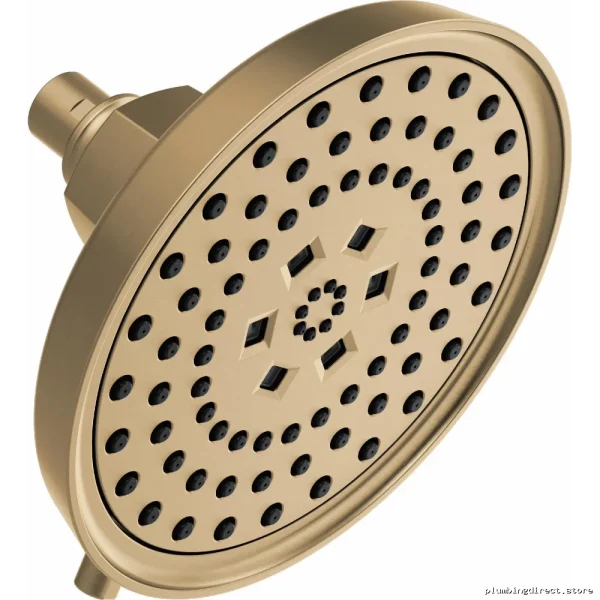 Brizo Luxe Gold H2OKinetic Round Shower Head with Multi-Function Spray