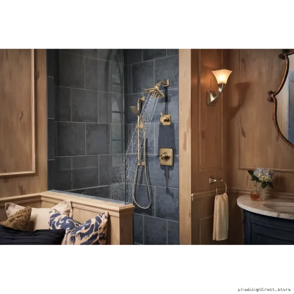 Brizo Luxe Gold Rainfall Shower Head w/H₂OKinetic Tech - Image 3