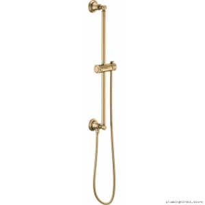Brizo Luxe Gold Round Slide Bar Shower System with Hose 74795-GL