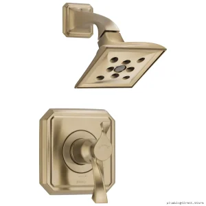 Brizo Luxe Gold Thermostatic Shower Trim with Safe Temperature Control