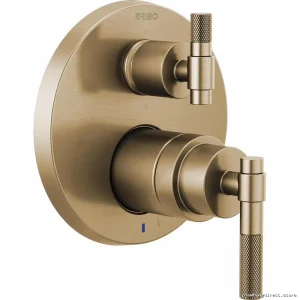 Brizo Luxe Gold Pressure Balance Shower Valve Trim with T-Lever Handle