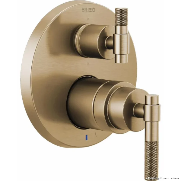 Brizo Luxe Gold Pressure Balance Shower Valve Trim with T-Lever Handle