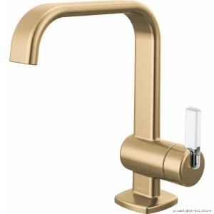 Brizo Luxe Gold Single Hole Bathroom Faucet 1.2GPM Water-Saving Design