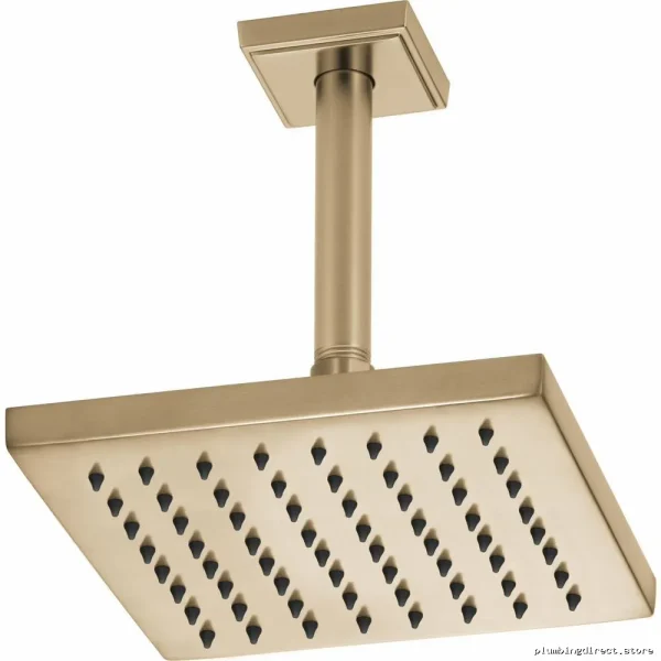 Brizo Luxe Gold Square Rain Shower Head - Ceiling Mount Vettis Design - Image 2