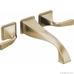Brizo Luxe Gold 2-Handle Wall Mount Tub Filler Trim T70430-GL