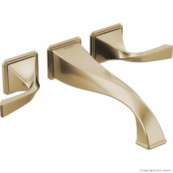 Brizo Luxe Gold 2-Handle Wall Mount Tub Filler Trim T70430-GL