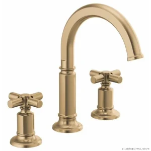 Brizo Luxe Gold Widespread Bathroom Faucet 1.5 GPM High Arc No Handles