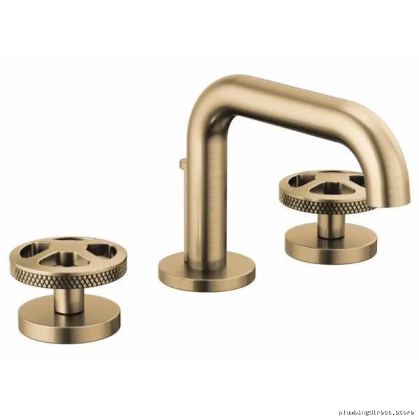 Brizo Luxe Gold Widespread Bathroom Faucet 1.5 GPM Single Handle Low Spout