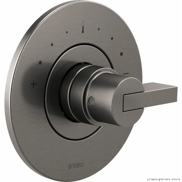 Brizo Luxe Steel Thermostatic Shower Trim Kit with Lever Handle HL6632-SL - Image 2