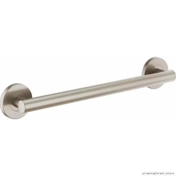 Brizo Luxe Nickel 18 Inch Round Grab Bar for Bathroom Safety