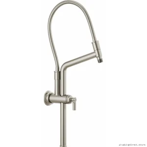 Brizo Luxe Nickel Adjustable Shower Arm with Flange 81376-NK