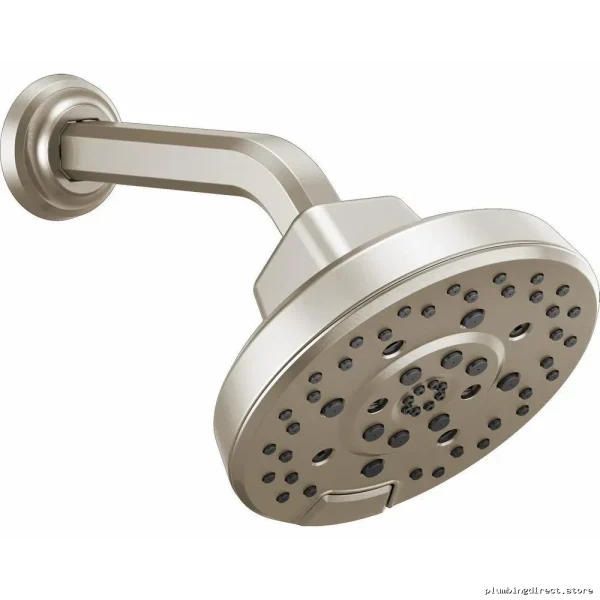 Brizo Luxe Nickel Rain Shower Head with 4 Spray Modes H2OKinetic Technology