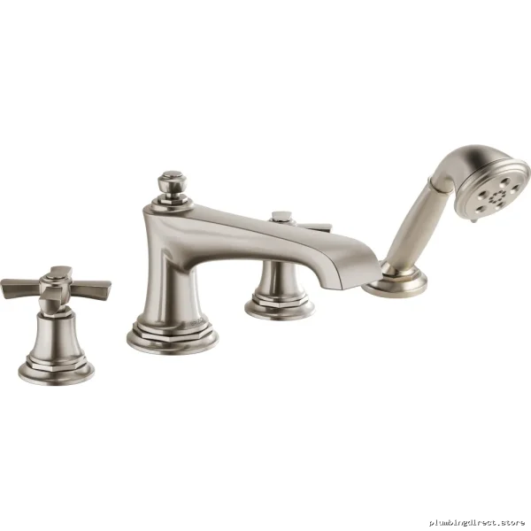 Brizo Luxe Nickel Roman Tub Faucet with Hand Shower T67460-NKLHP