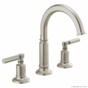 Single-Handle High-Arc Widespread Bathroom Faucet - Brizo Luxe Nickel 1.5 GPM