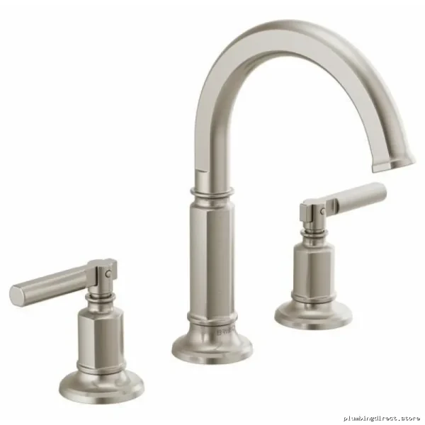 Single-Handle High-Arc Widespread Bathroom Faucet - Brizo Luxe Nickel 1.5 GPM