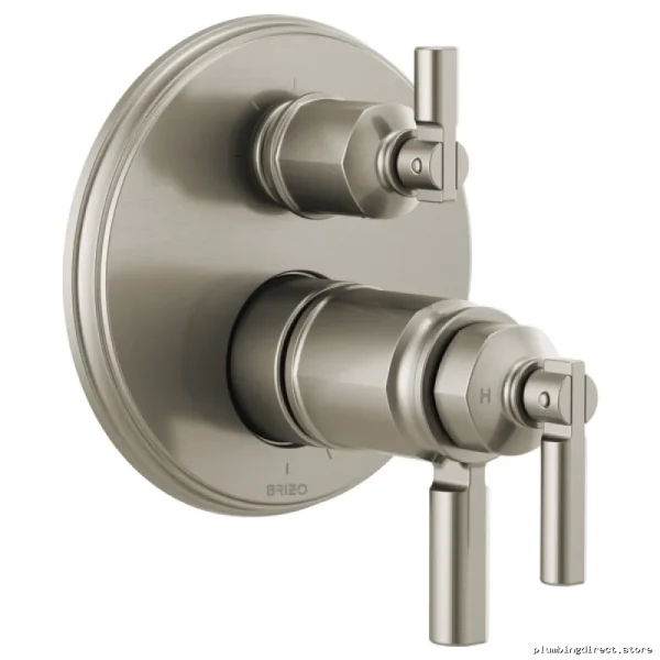 Brizo Luxe Nickel Thermostatic Shower Valve Trim with 3-Way Diverter