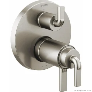 Brizo Luxe Nickel Thermostatic Shower Valve Kit with Diverter Trim