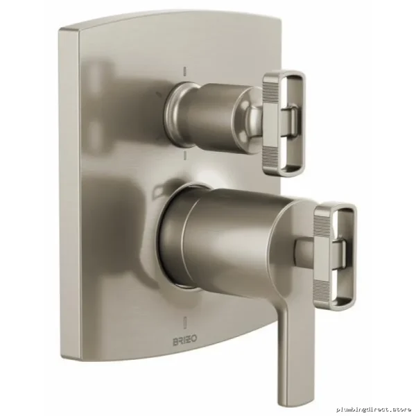 Brizo Luxe Nickel Thermostatic Shower Valve Trim with 6-Function Diverter - Image 2