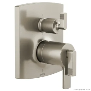 Brizo Luxe Nickel Thermostatic Shower Valve Trim with 6-Function Diverter