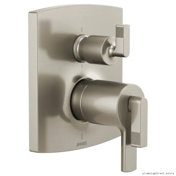 Brizo Luxe Nickel Thermostatic Shower Valve Trim with 6-Function Diverter