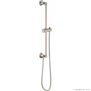 Brizo Luxe Nickel Traditional Round Shower Slide Bar System with Hose
