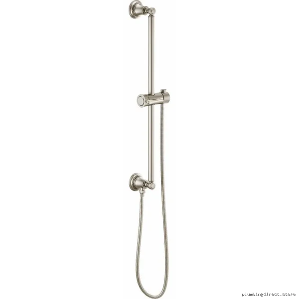 Brizo Luxe Nickel Traditional Round Shower Slide Bar System with Hose