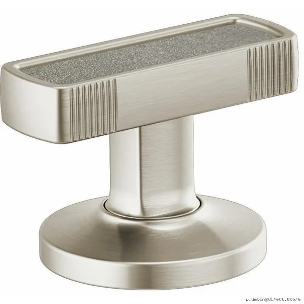 Brizo Luxe Nickel Widespread Bathroom Faucet with Concrete Knob Handles