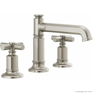 Brizo Luxe Nickel Widespread Bathroom Faucet 1.2 GPM Single Handle Eco